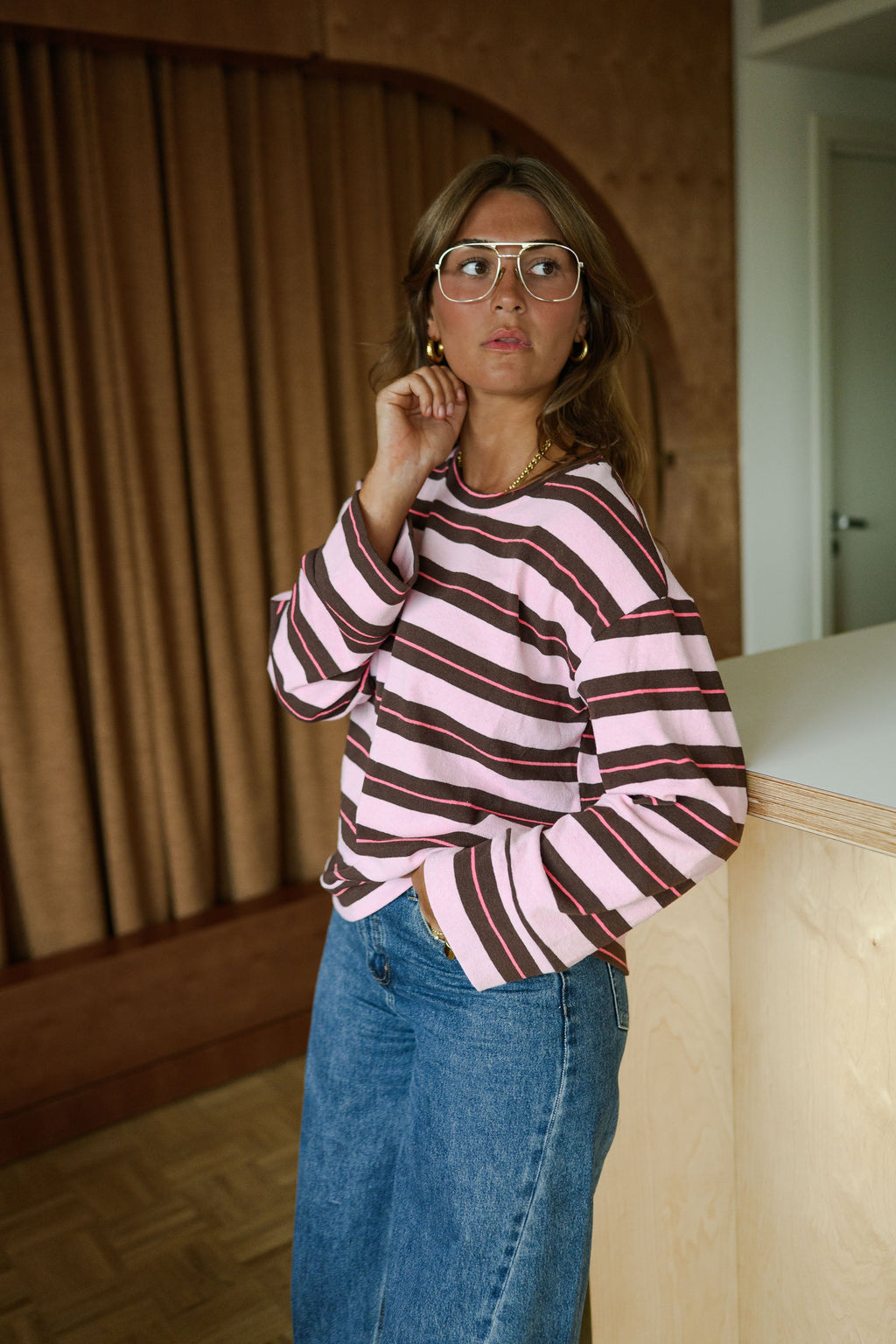 Jersey Alexa rosa de rayas