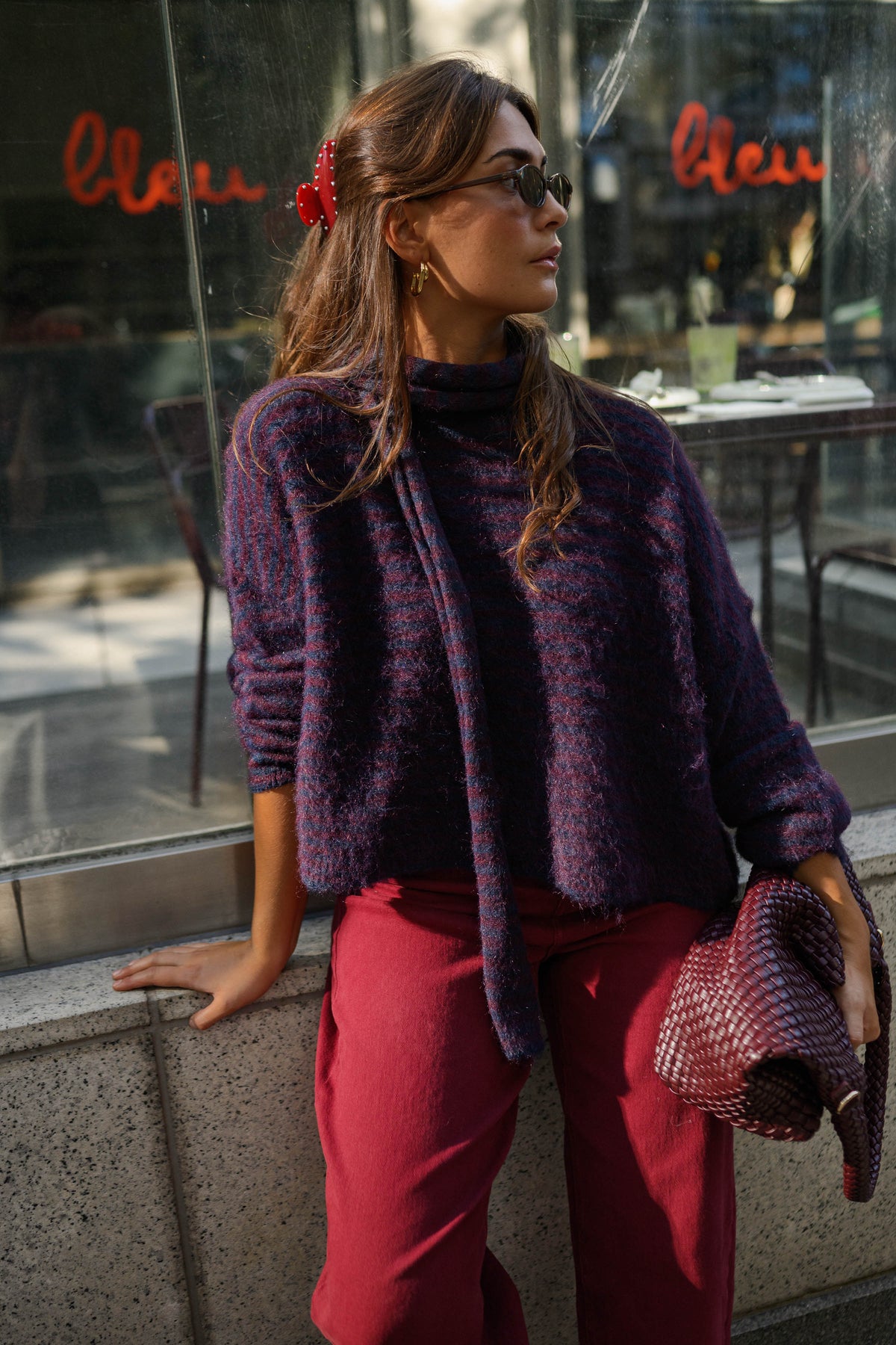 Jersey Cecilia azul y burdeos