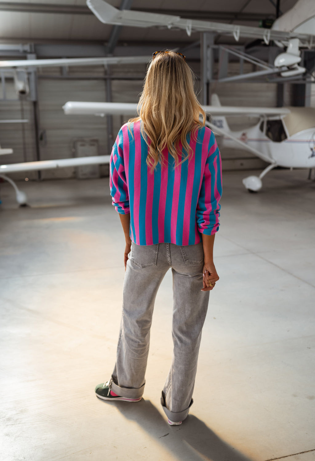 Jersey Danaé rosa y azul