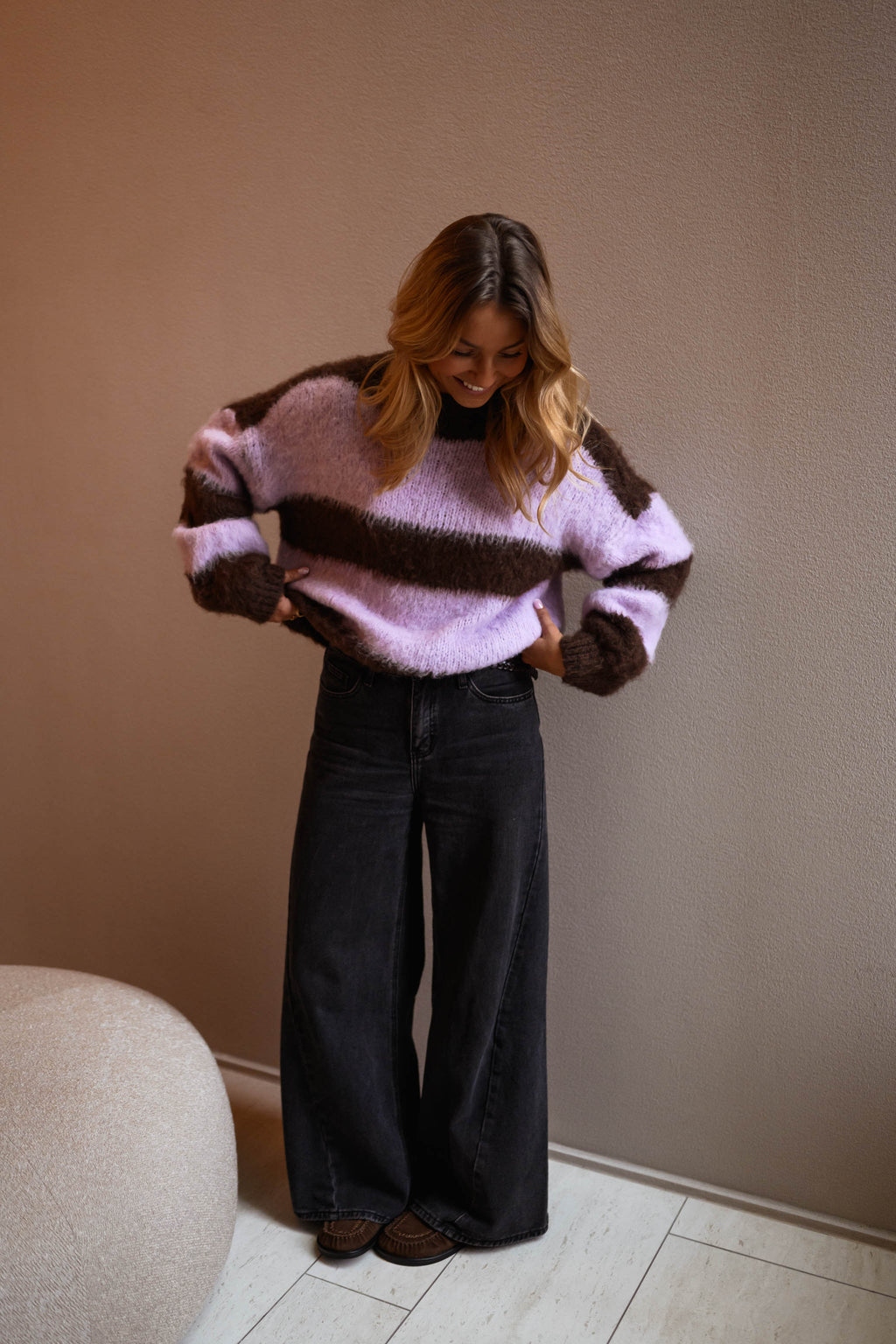 Jersey Japa rosa y marrón