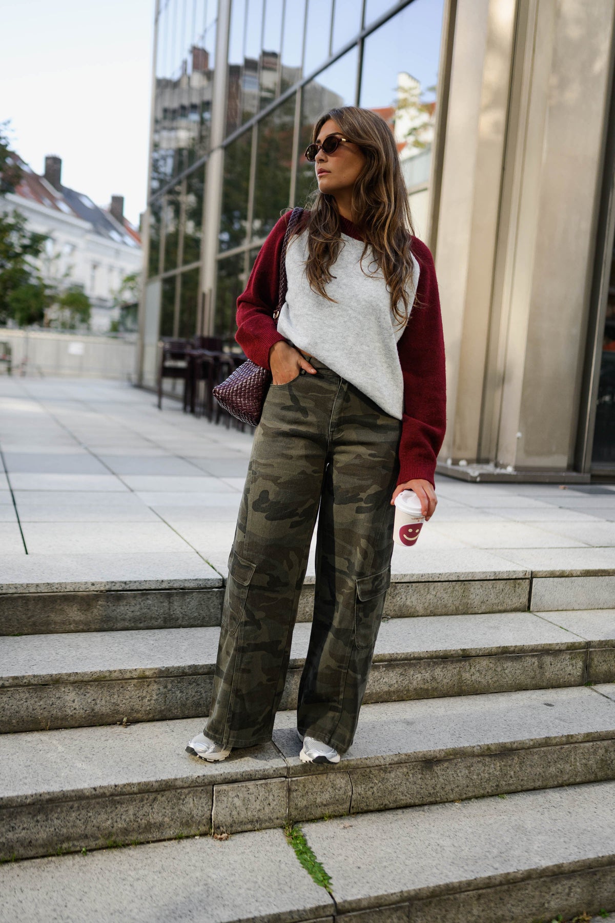 Jersey Lenah gris y burdeos