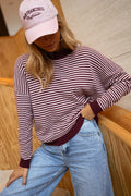 Jersey Leona rosa y rojo de rayas