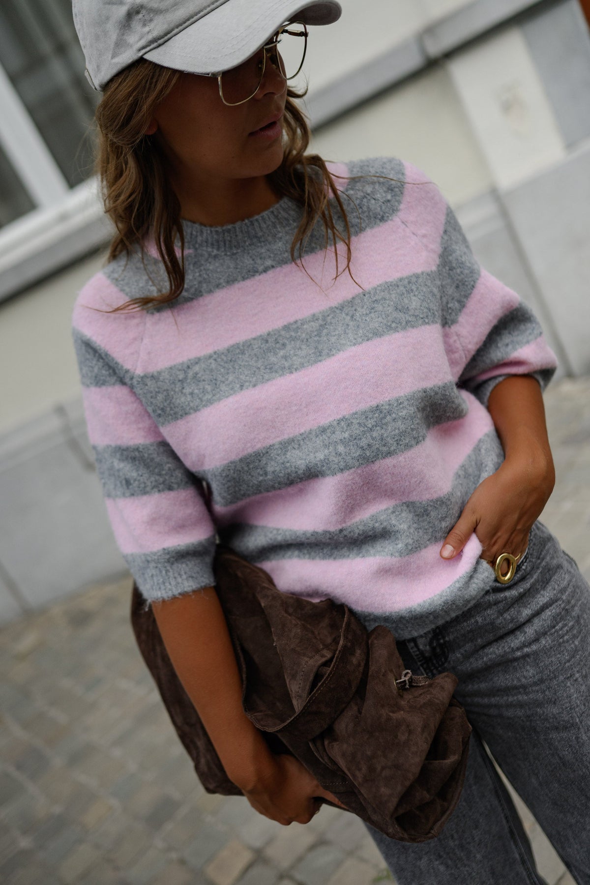 Jersey Maelys rosa y gris