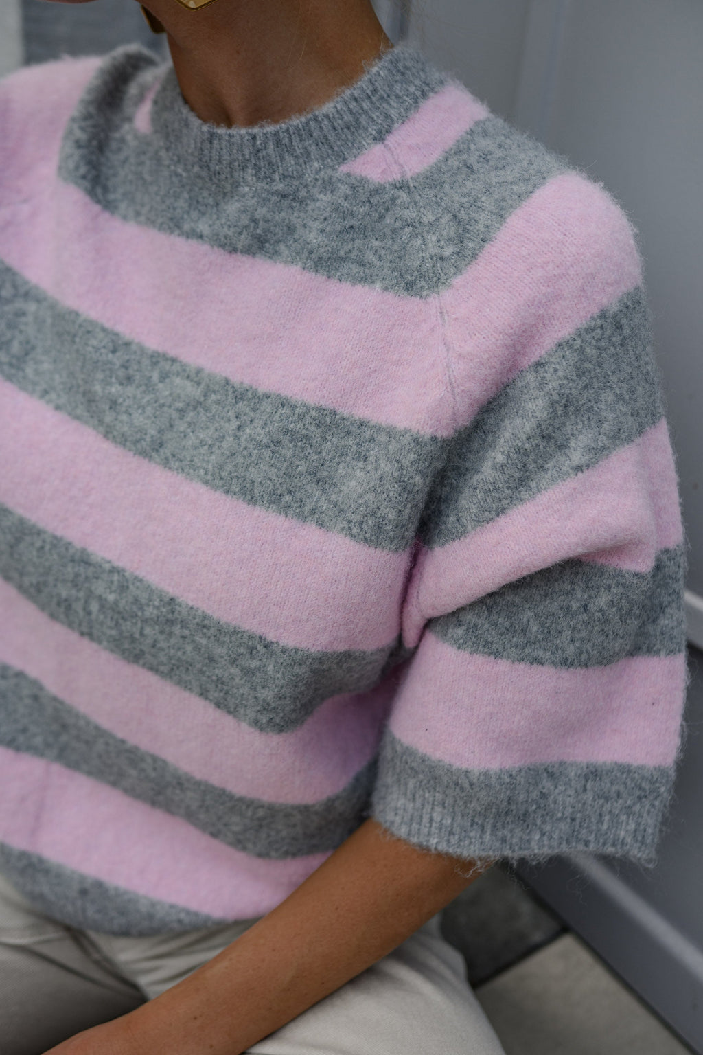 Jersey Maelys rosa y gris
