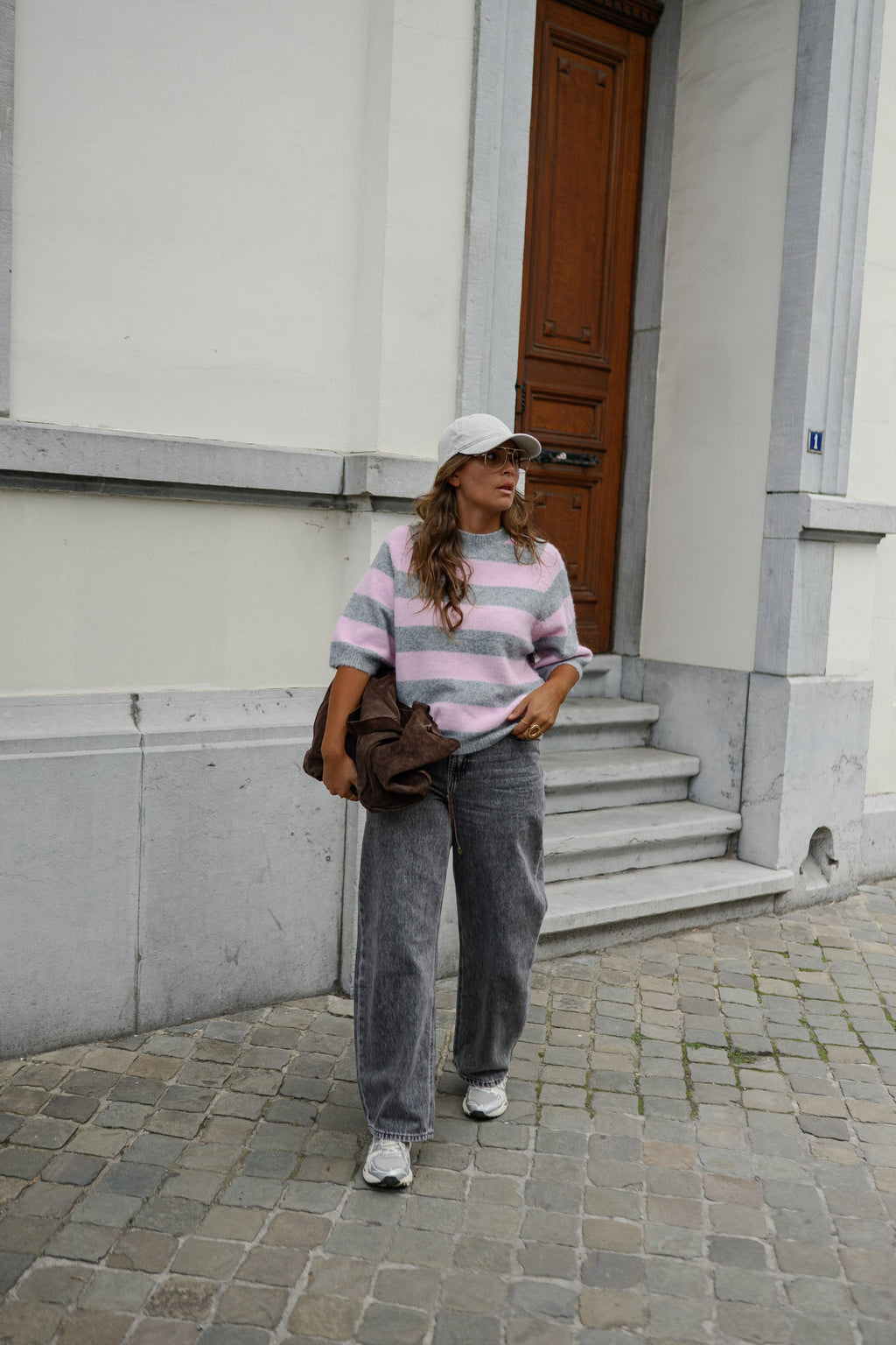 Jersey Maelys rosa y gris