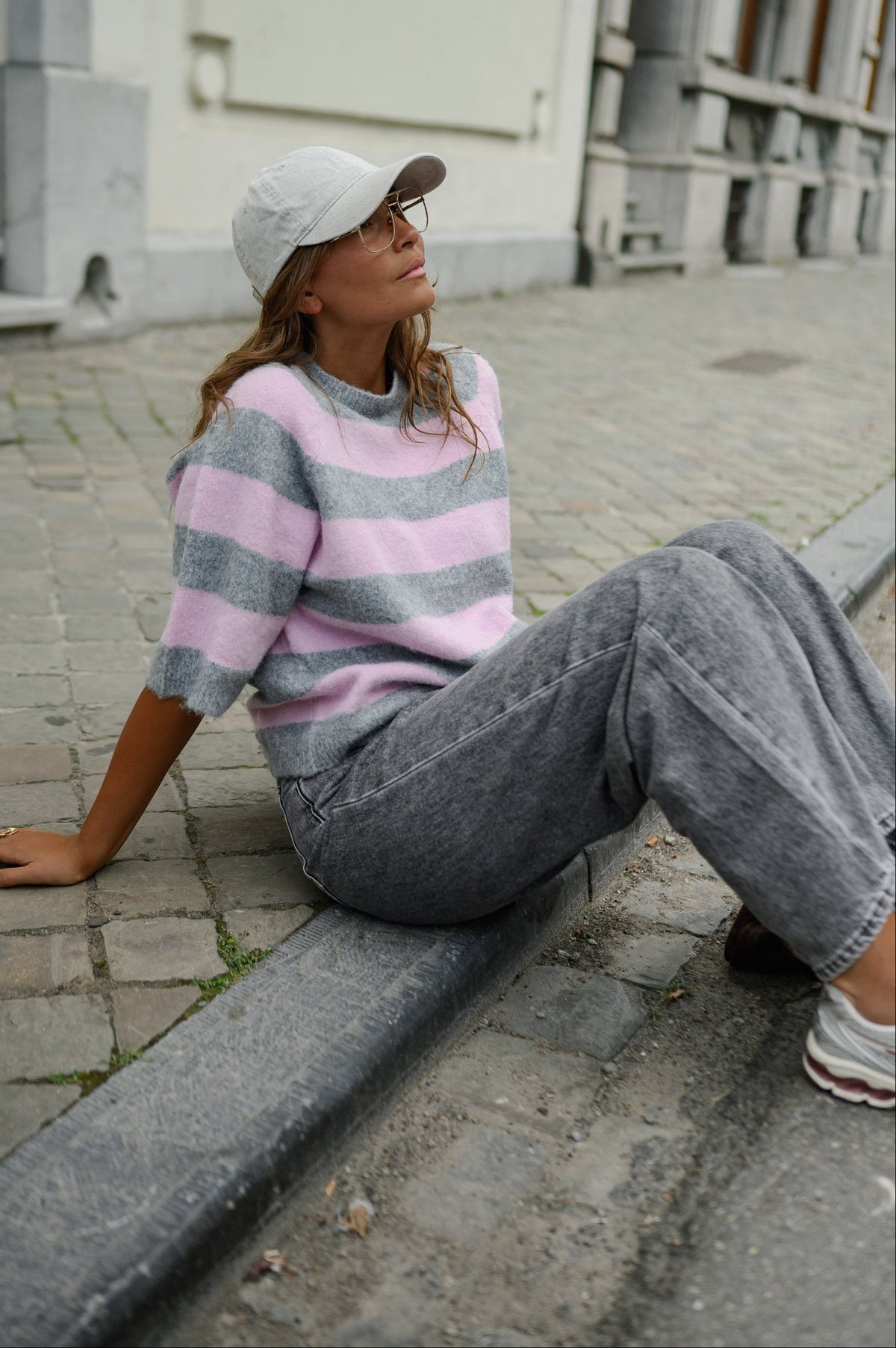 Jersey Maelys rosa y gris