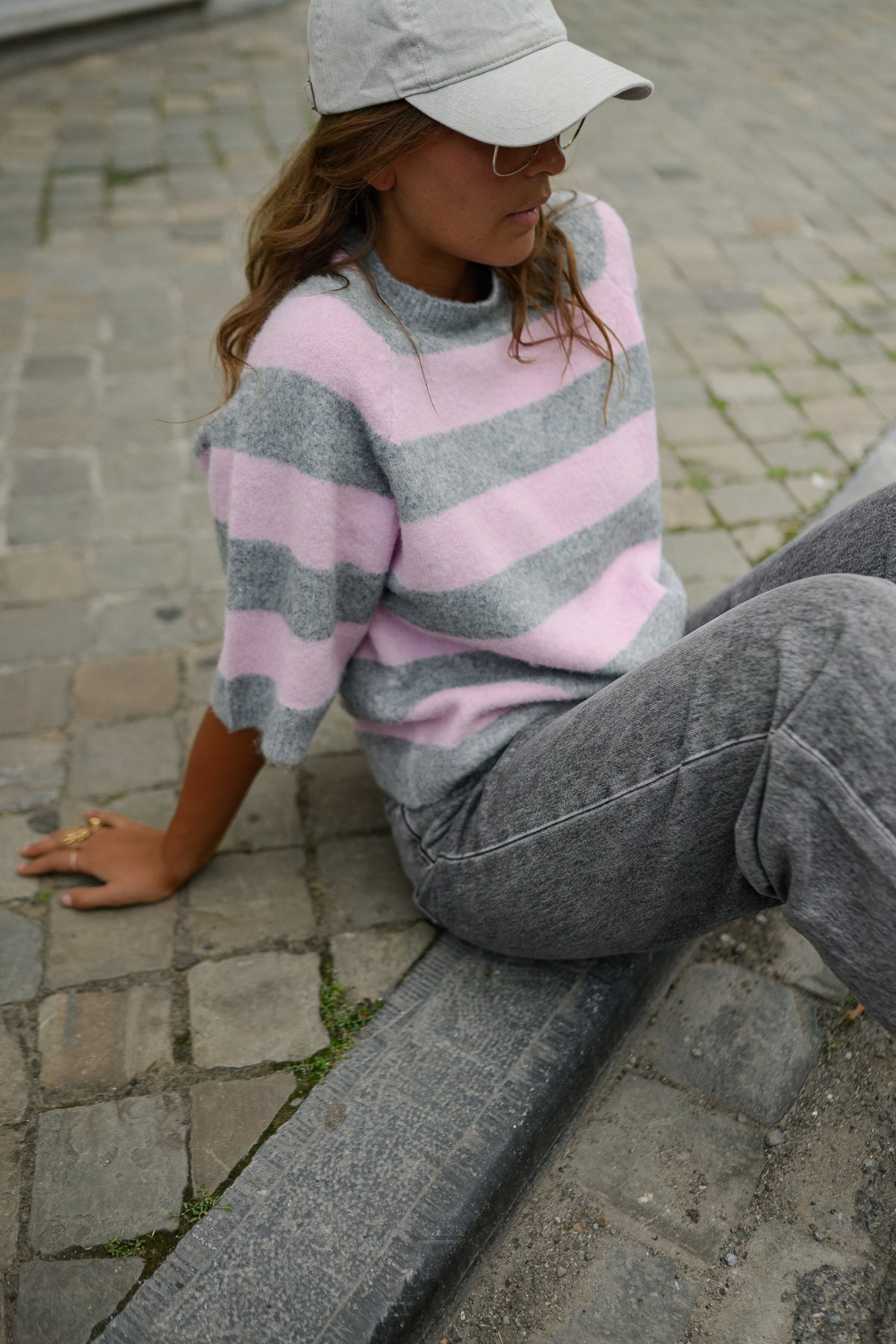 Jersey Maelys rosa y gris