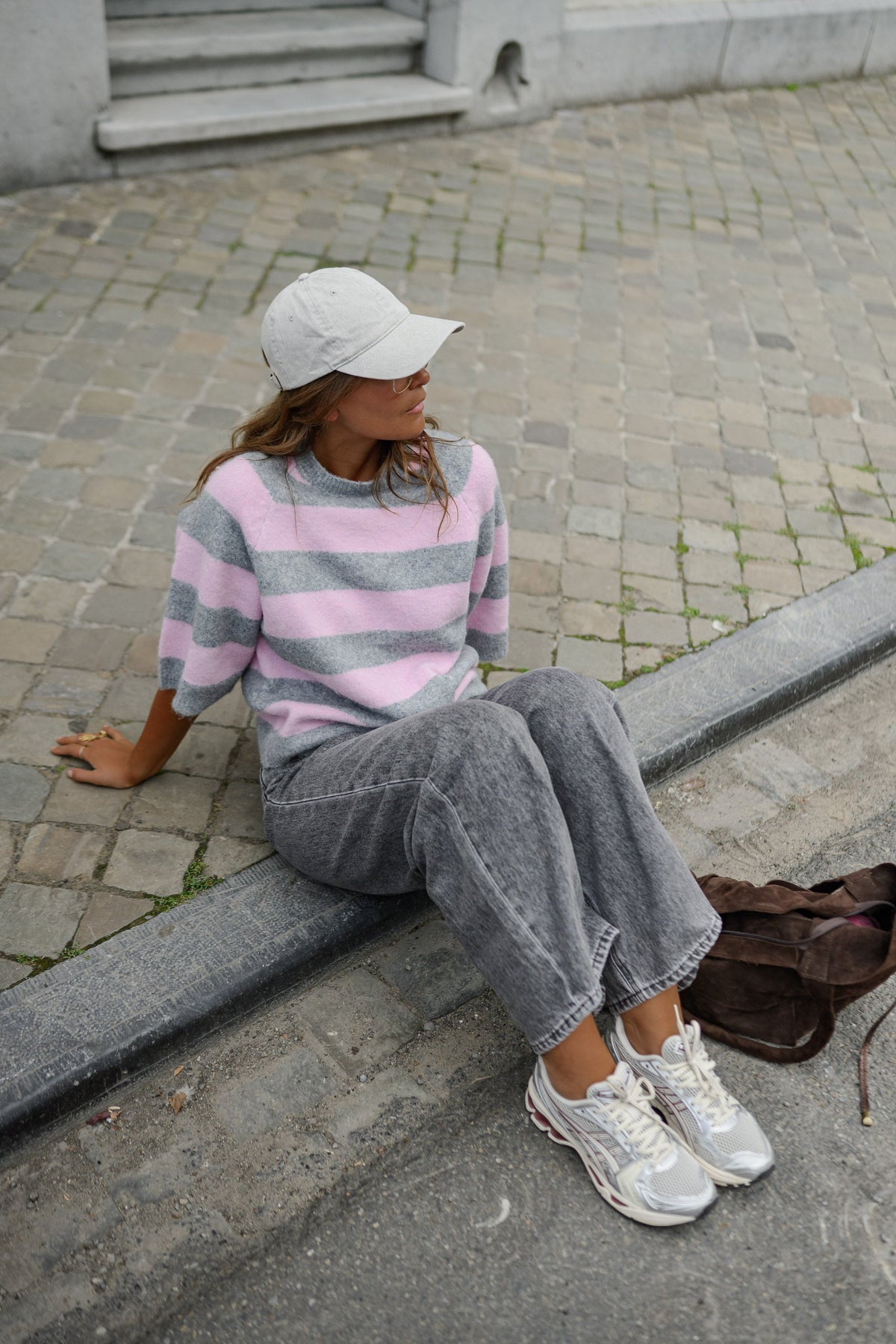 Jersey Maelys rosa y gris