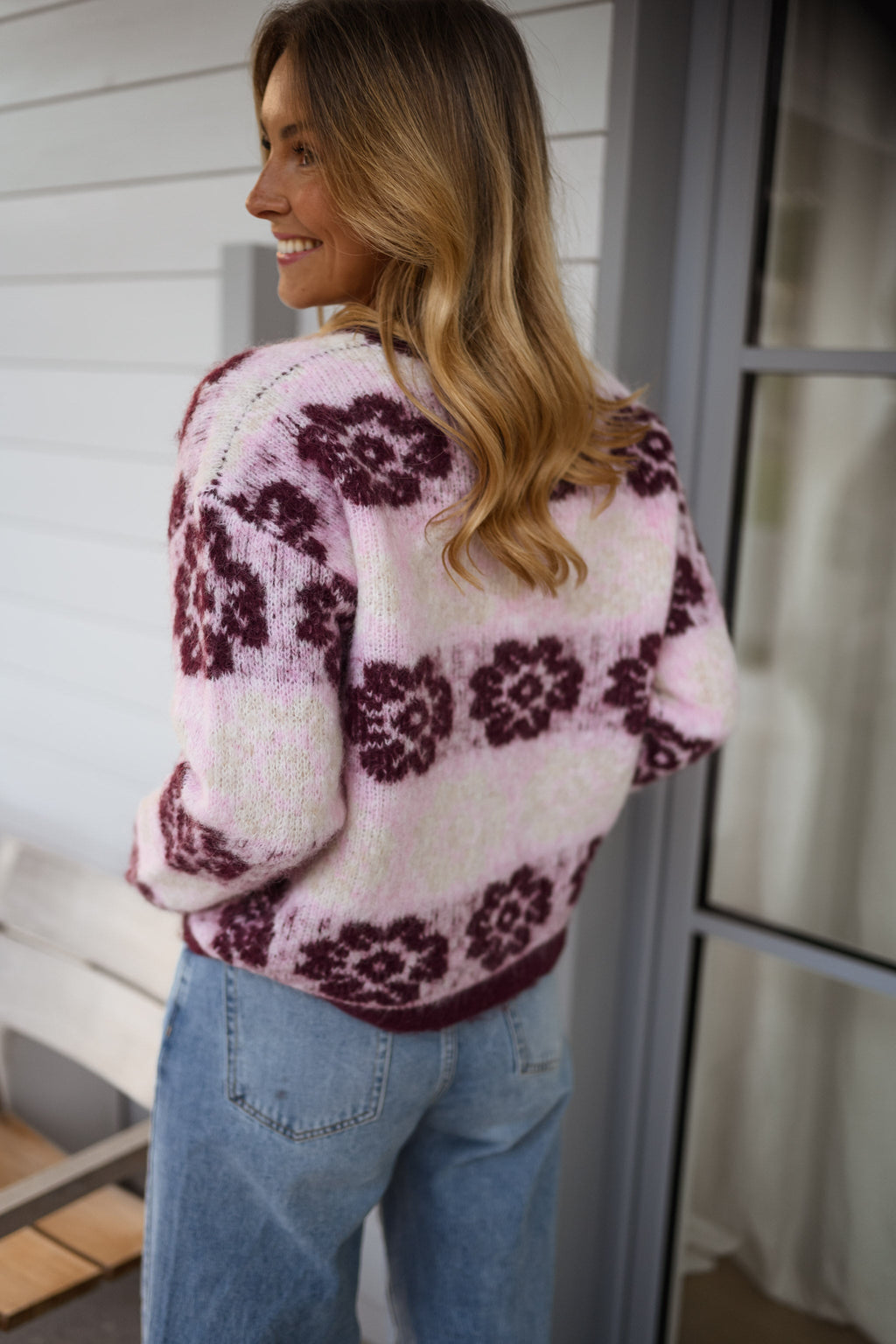 Jersey Nesta rosa y burdeos