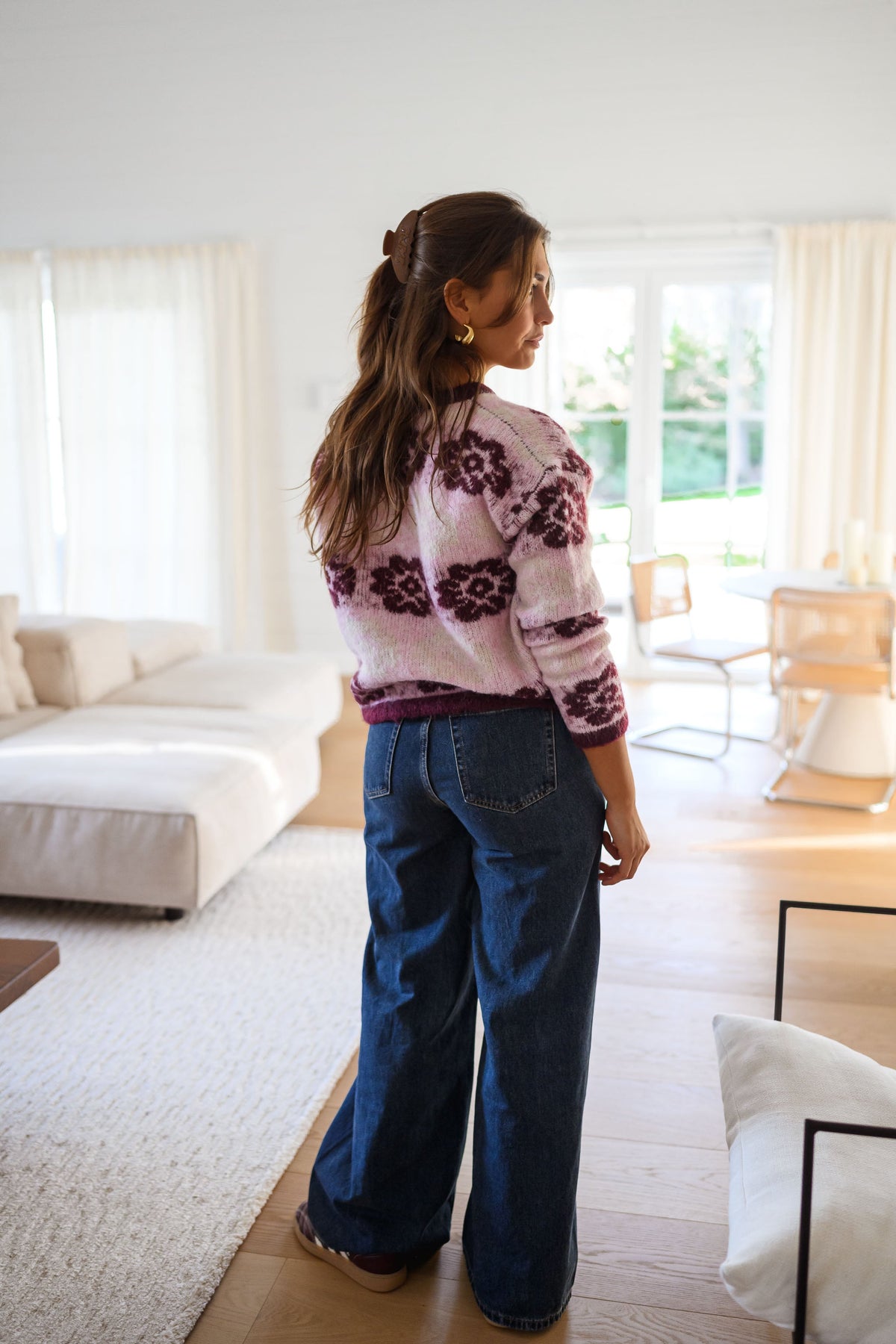 Jersey Nesta rosa y burdeos