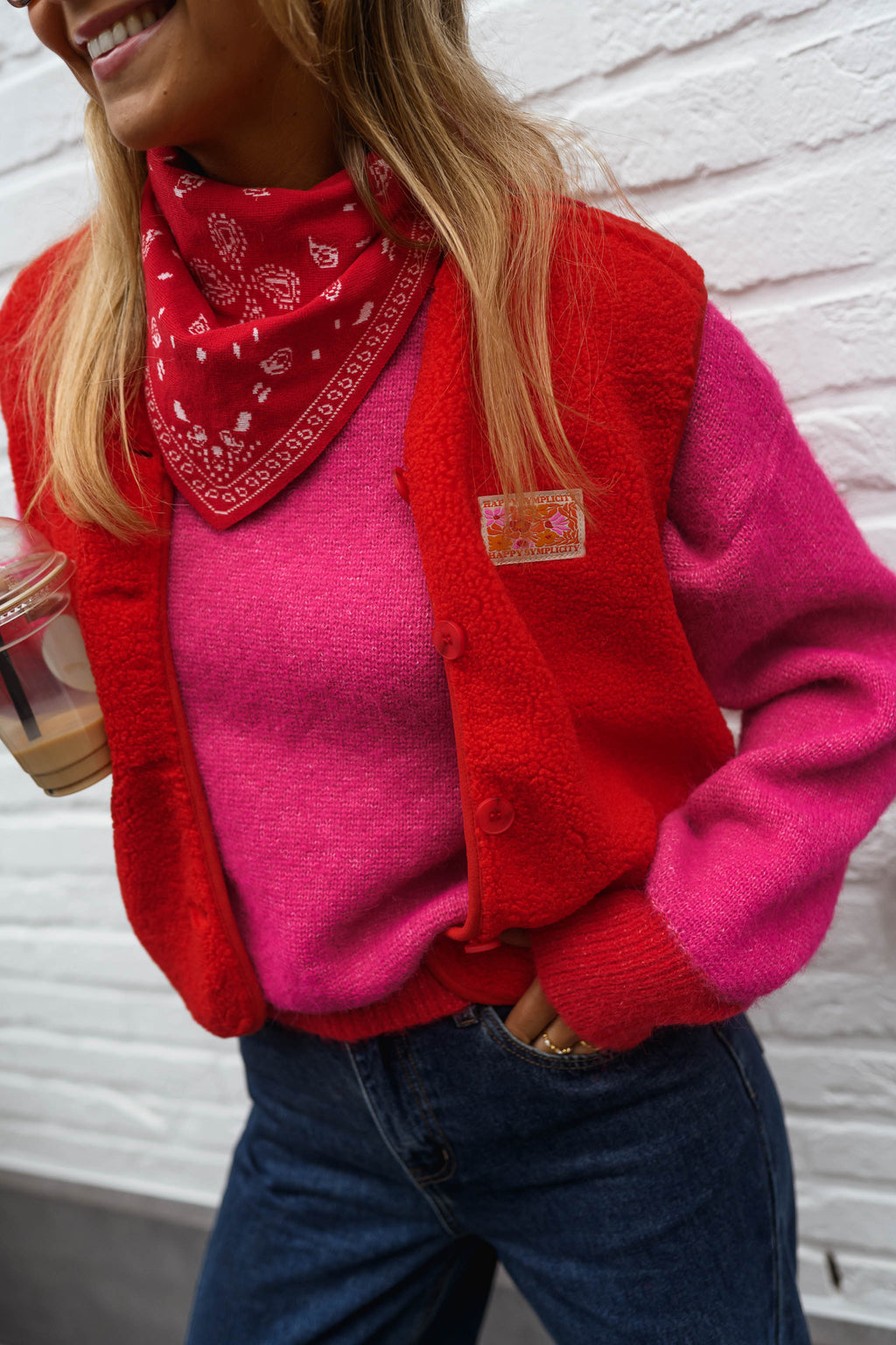 Jersey Victoire rojo y rosa