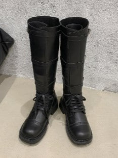 Botas Martin con cordones, puntera cuadrada y efecto envejecido