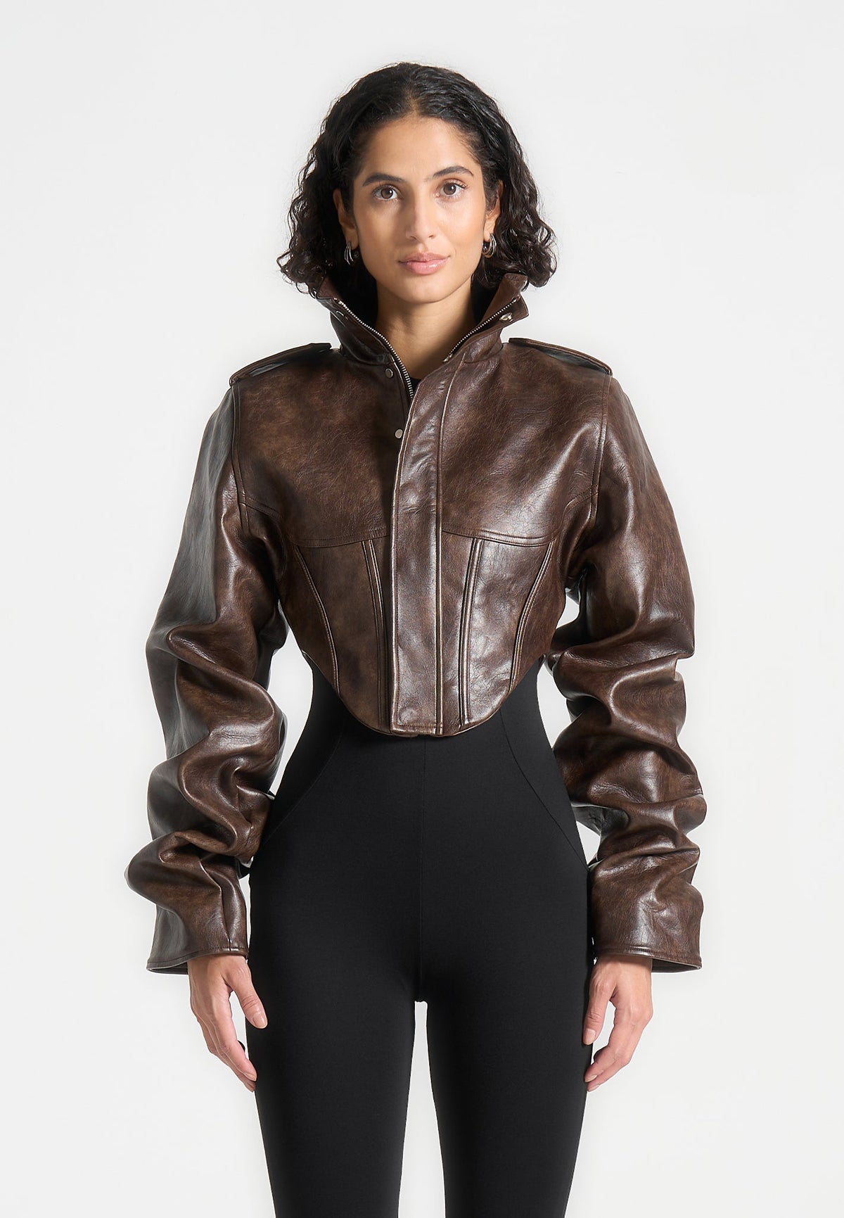Solange | Chaqueta Corsé Efecto Cuero Vintage