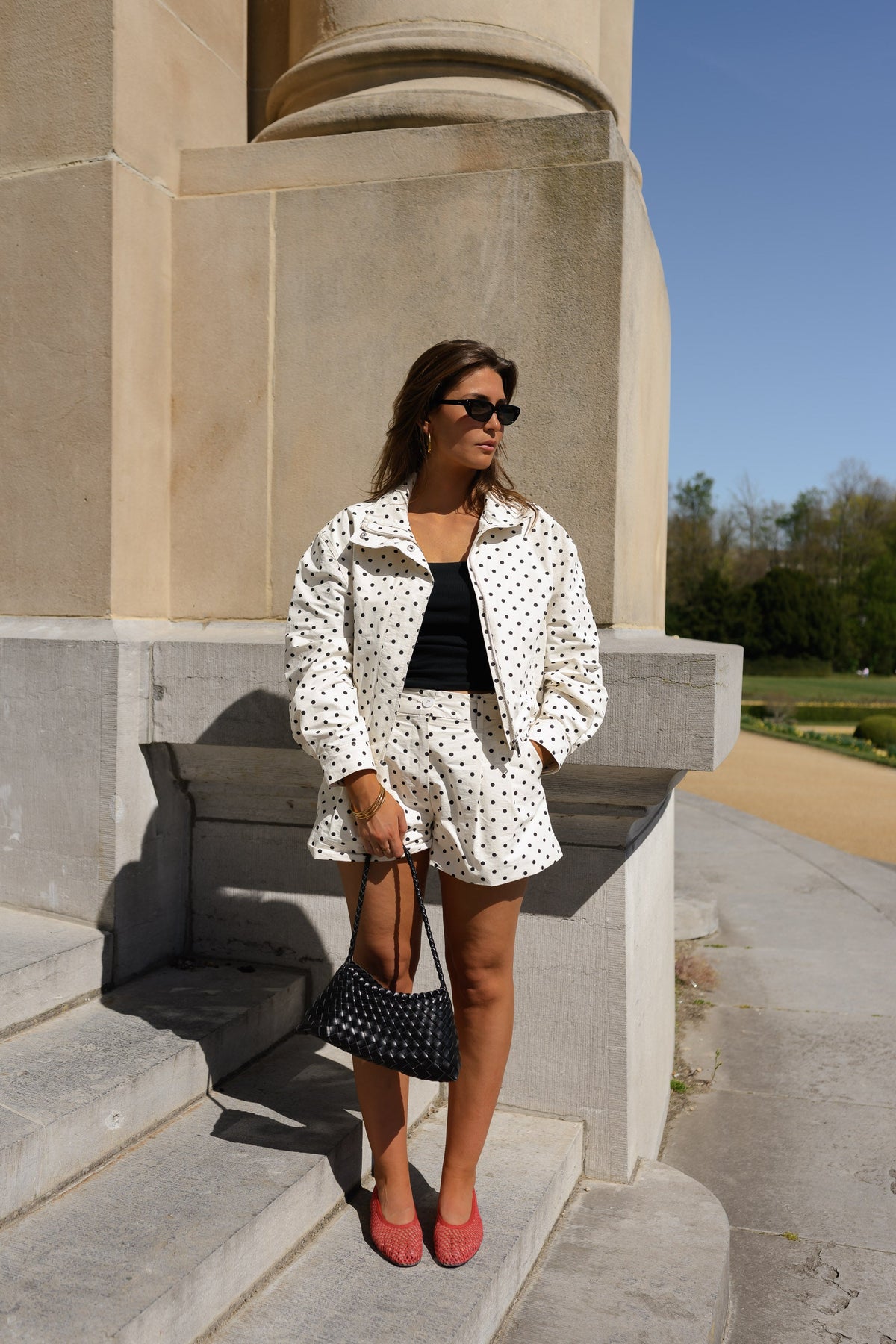 Chaqueta Alban - cruda de lunares