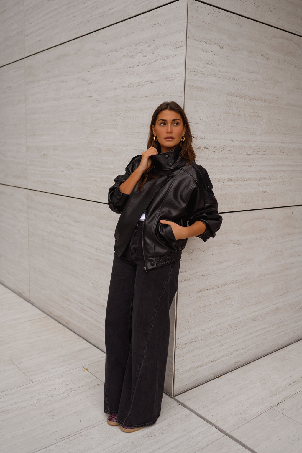 Chaqueta Deborah - polipiel negra