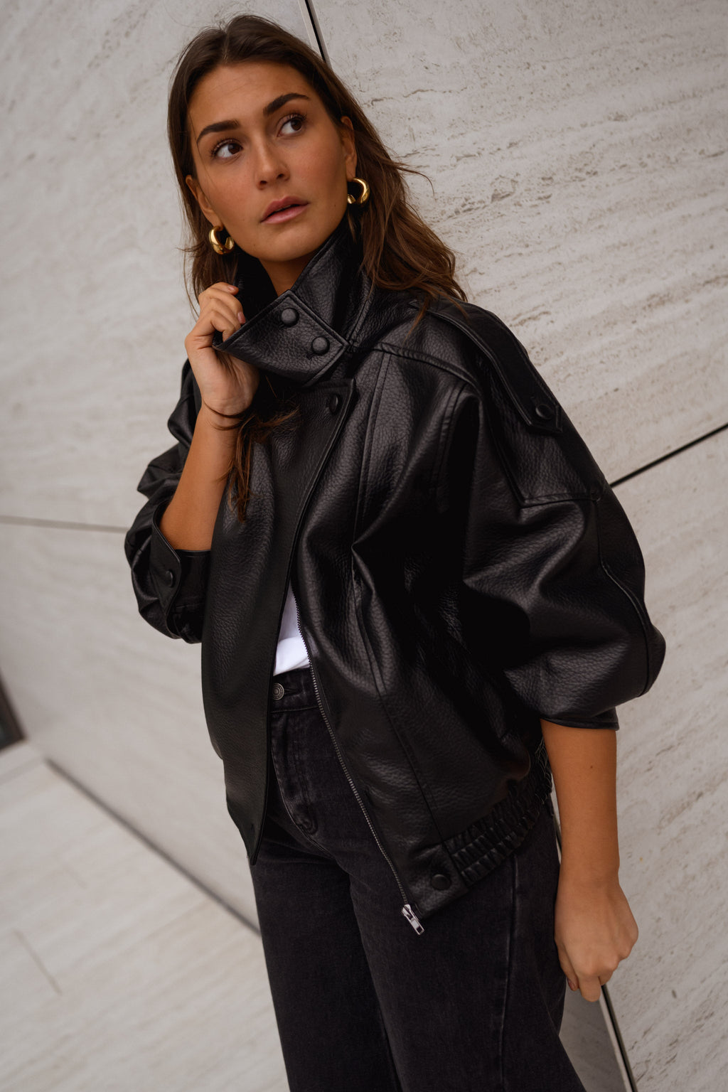 Chaqueta Deborah - polipiel negra