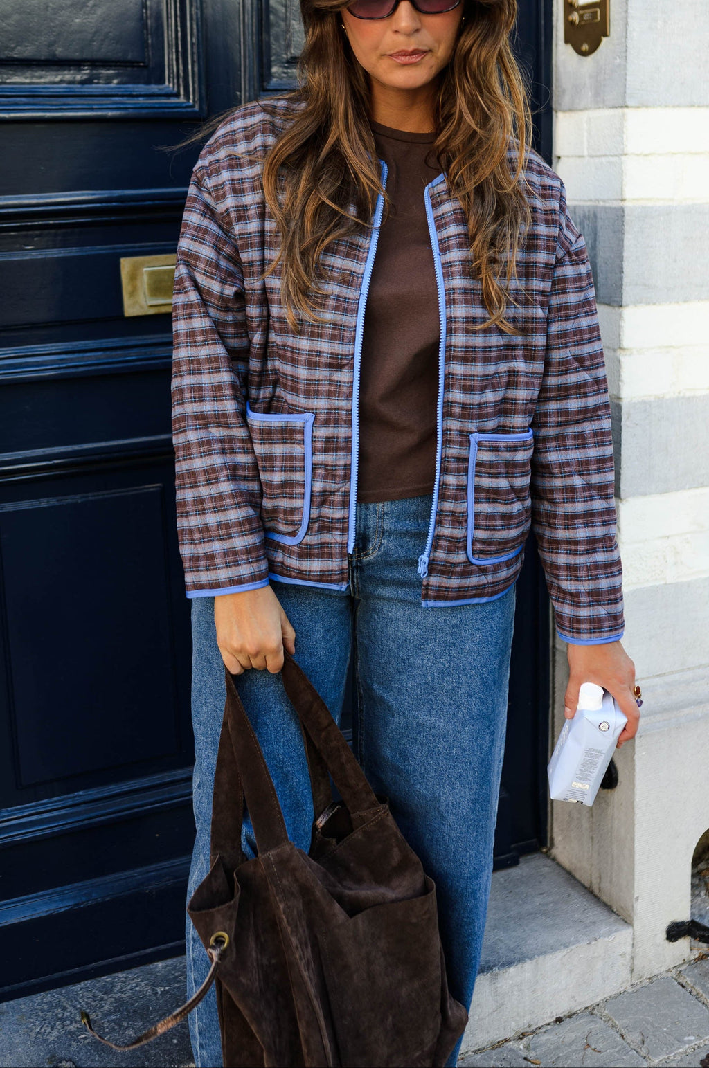 Chaqueta Delphine - marrón de cuadros