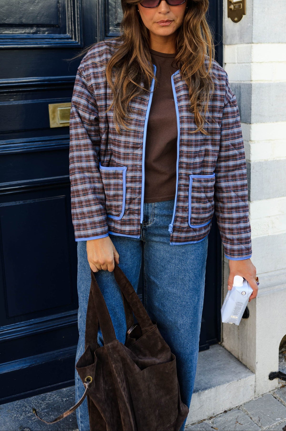 Chaqueta Delphine - marrón de cuadros