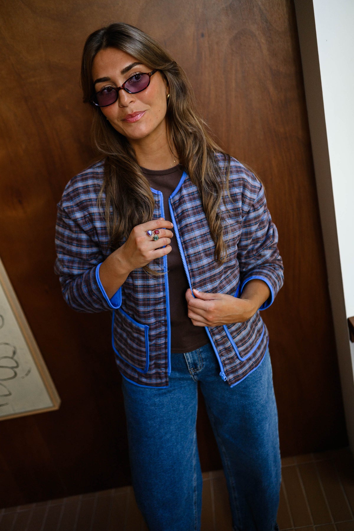 Chaqueta Delphine - marrón de cuadros