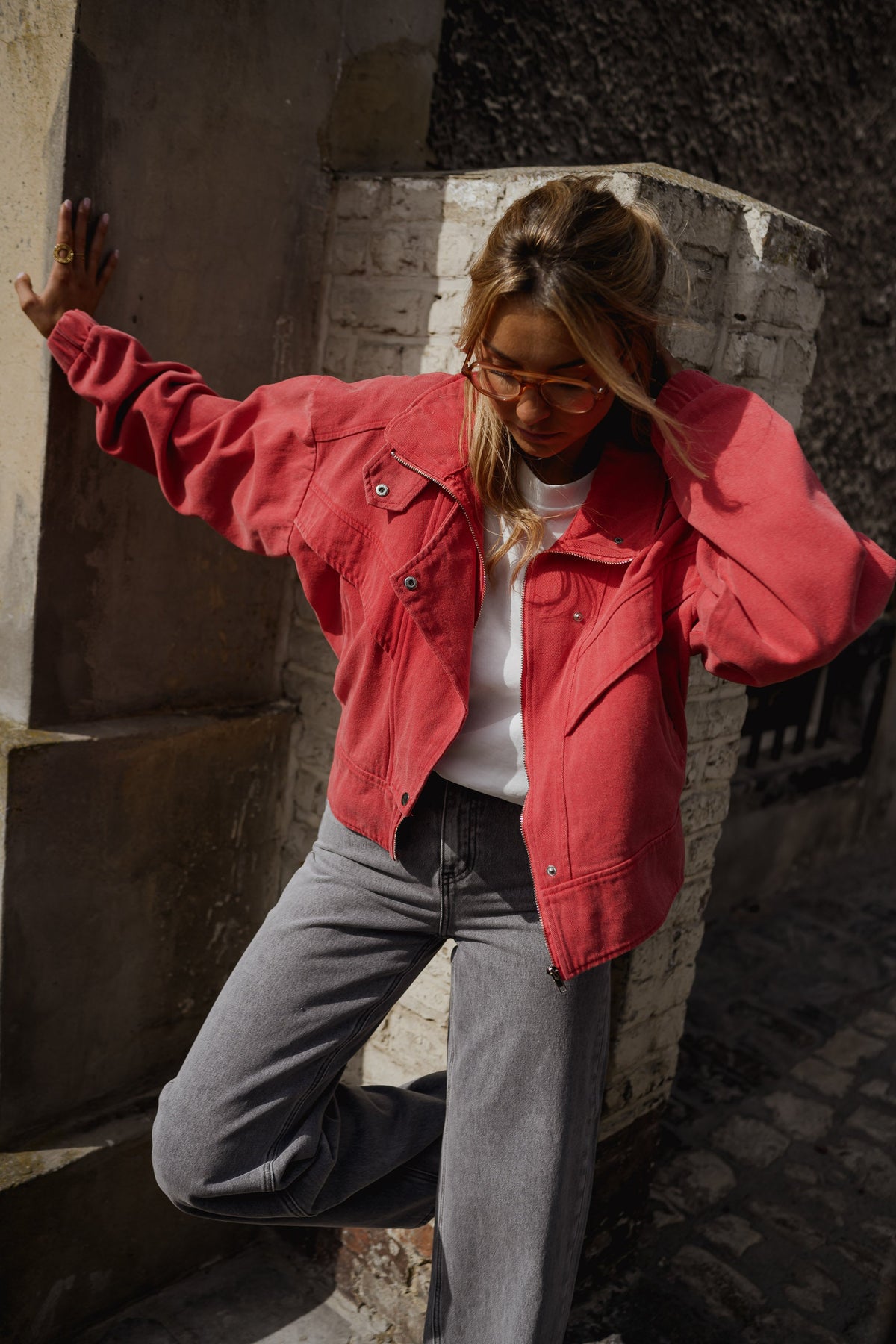 Chaqueta vaquera Justine - roja