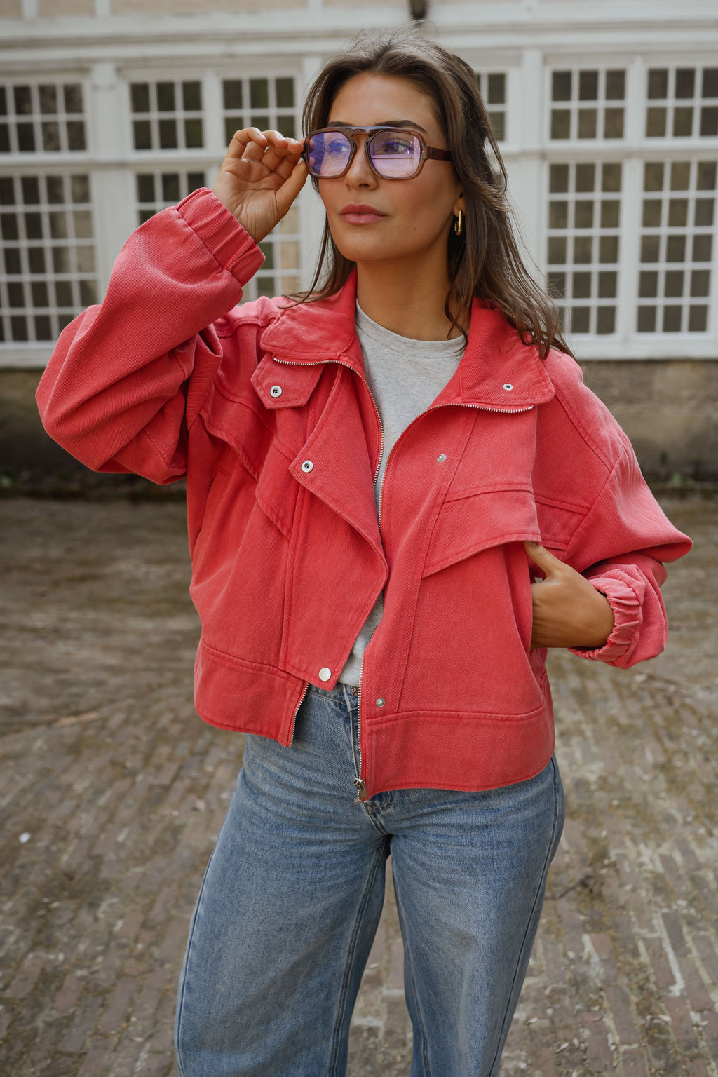 Chaqueta vaquera Justine - roja