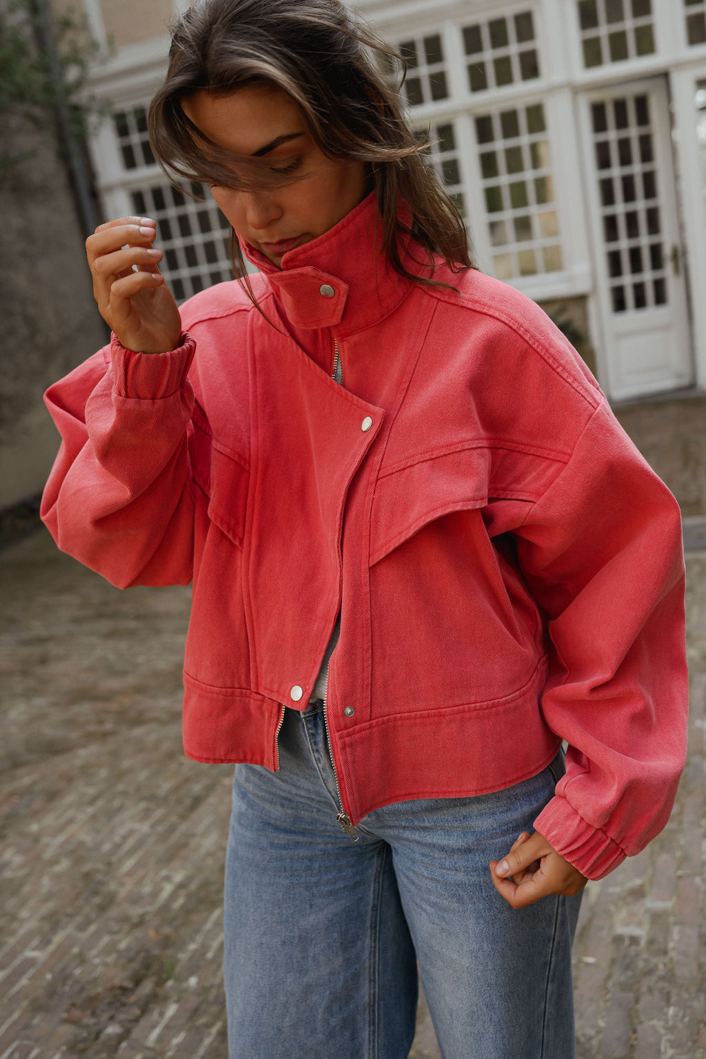Chaqueta vaquera Justine - roja