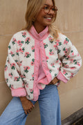 Chaqueta Martina - flores rosa y crudo