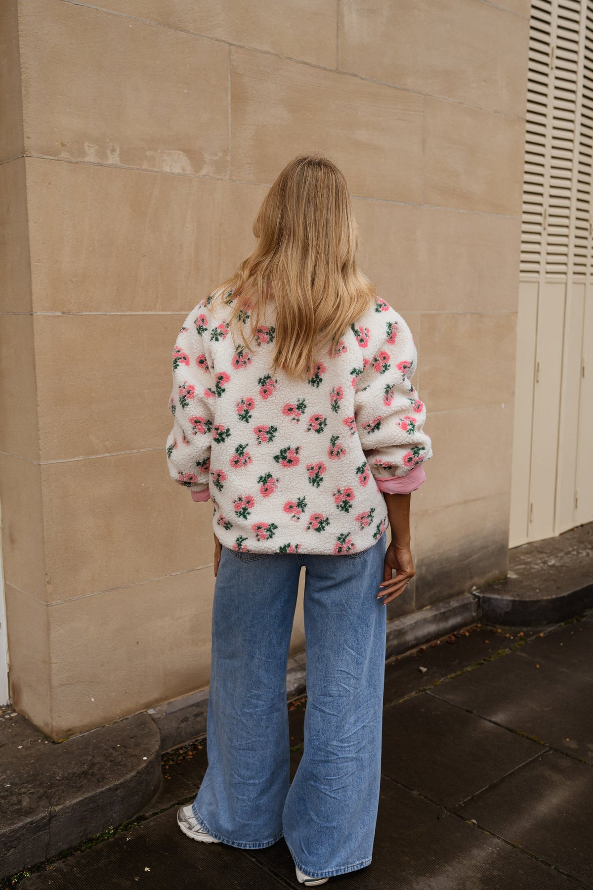 Chaqueta Martina - flores rosa y crudo
