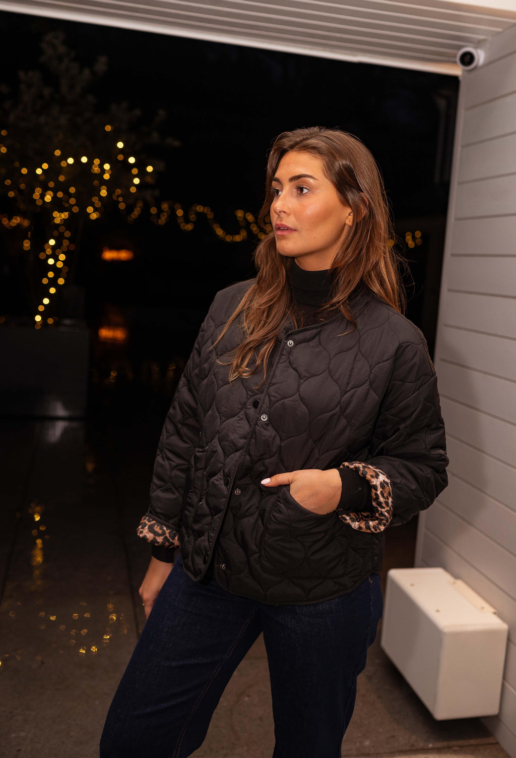 Chaqueta Paris - negra y leopardo