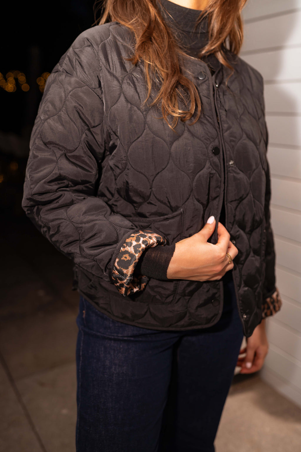Chaqueta Paris - negra y leopardo