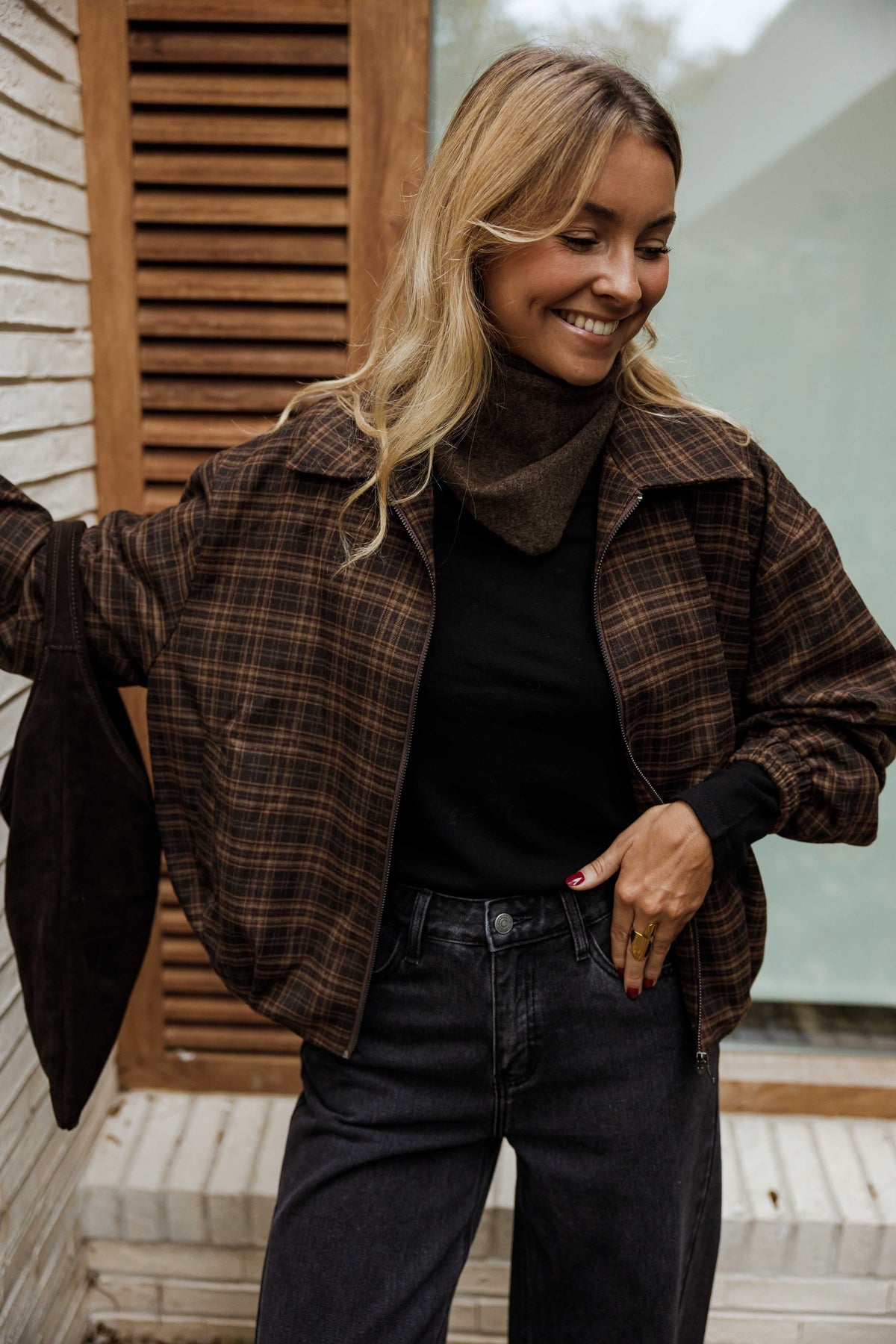 Chaqueta Philipa - cuadros marrones