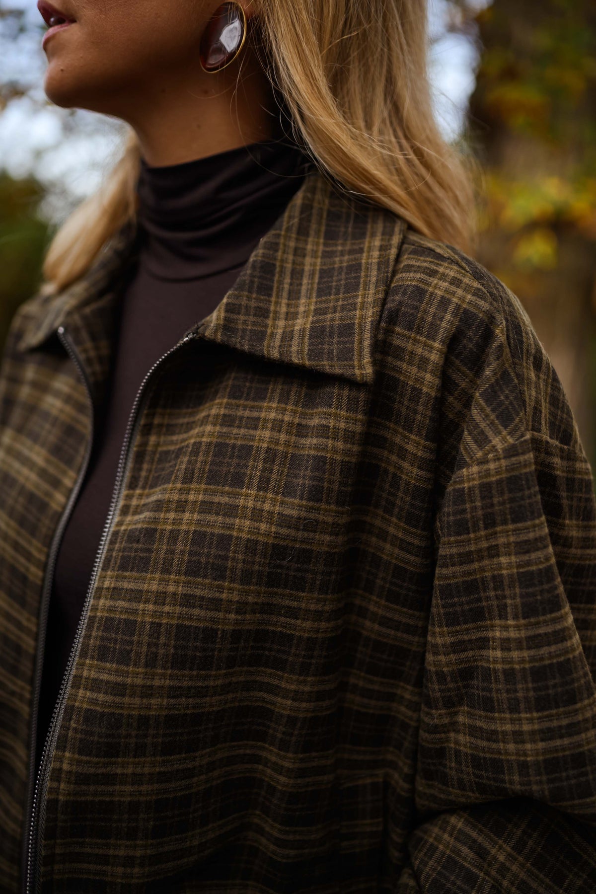 Chaqueta Philipa - cuadros caqui