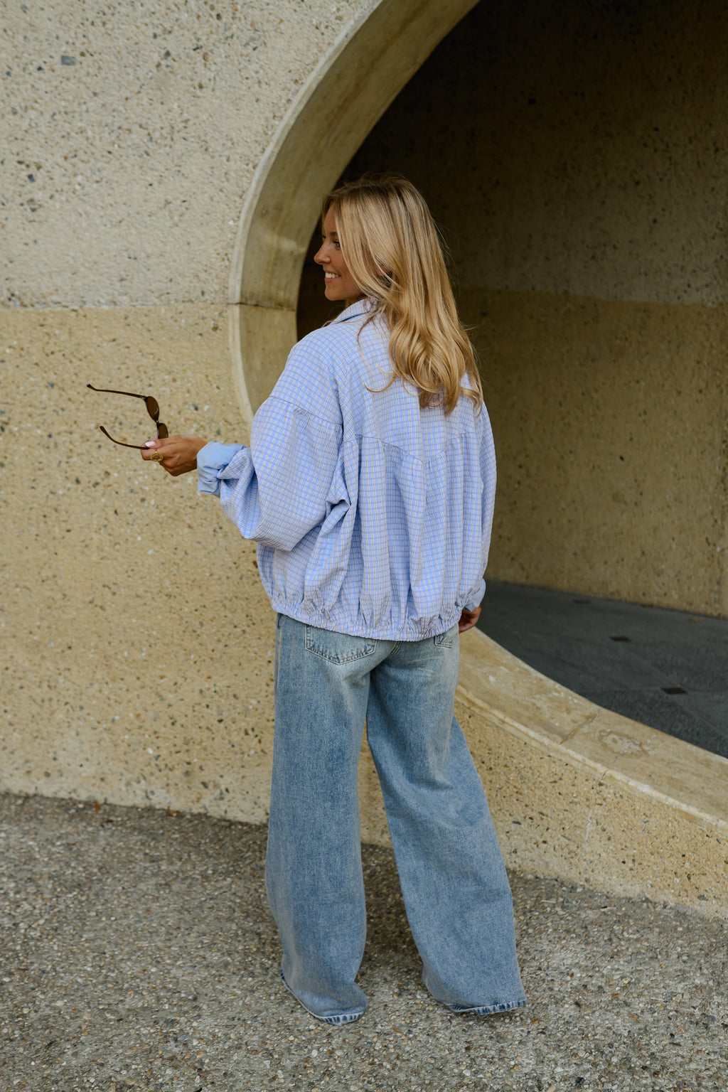 Chaqueta Yann - cuadros malva