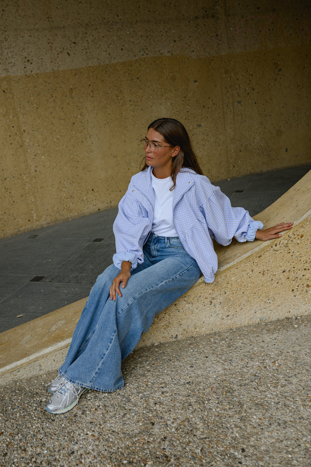 Chaqueta Yann - cuadros malva
