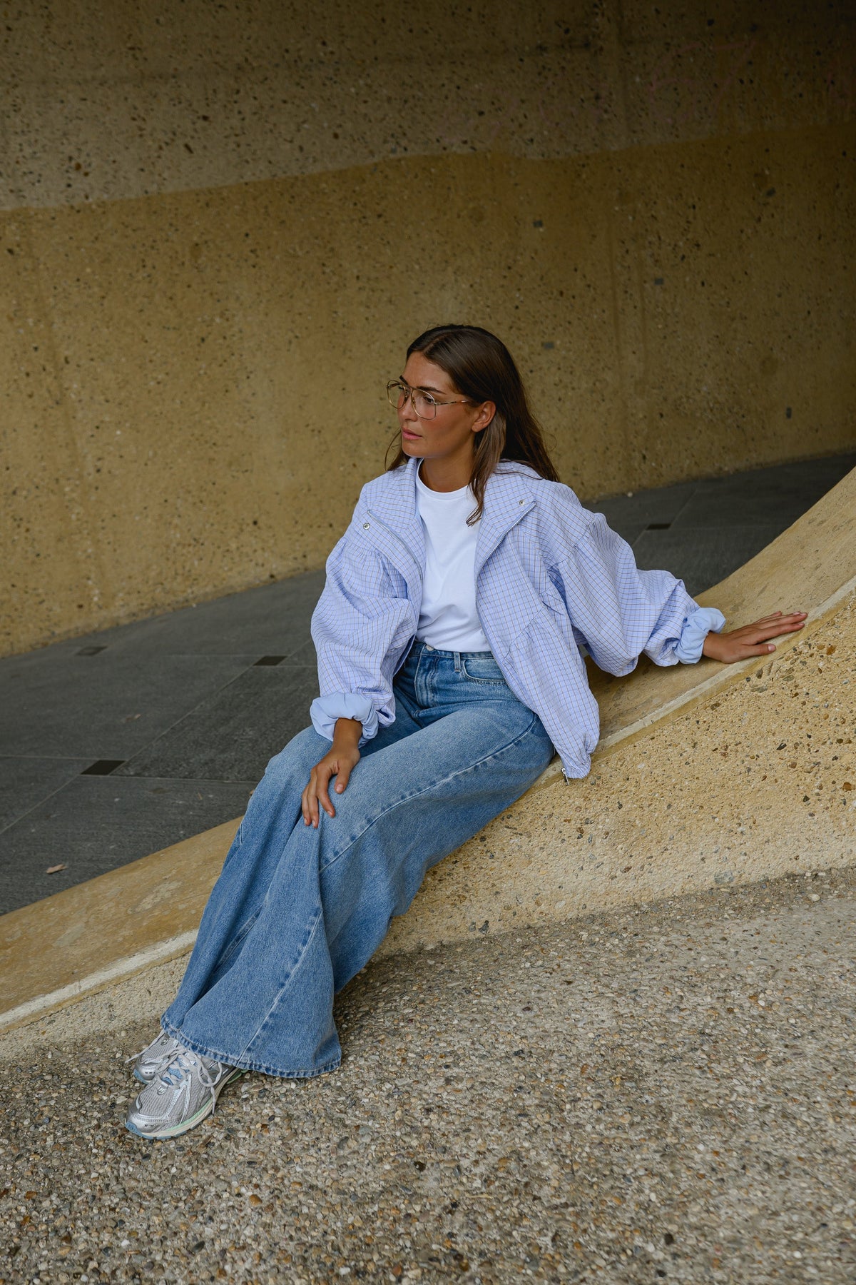 Chaqueta Yann - cuadros malva