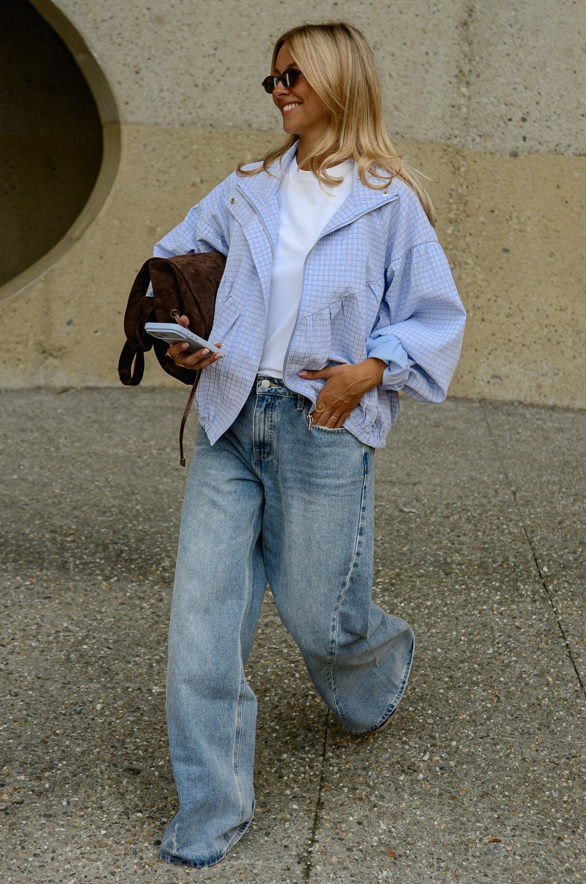 Chaqueta Yann - cuadros malva