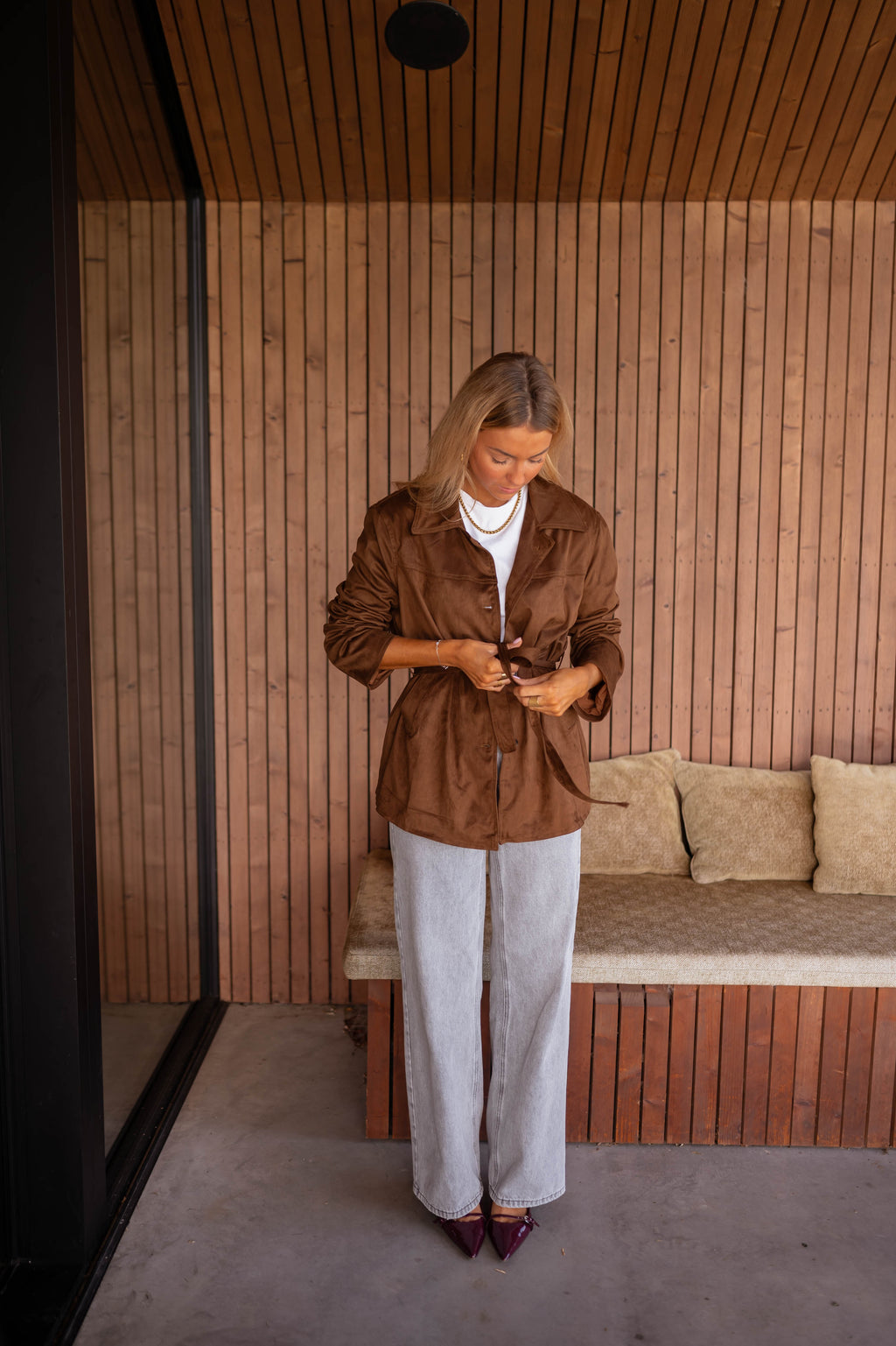 Chaqueta Nore - ante chocolate