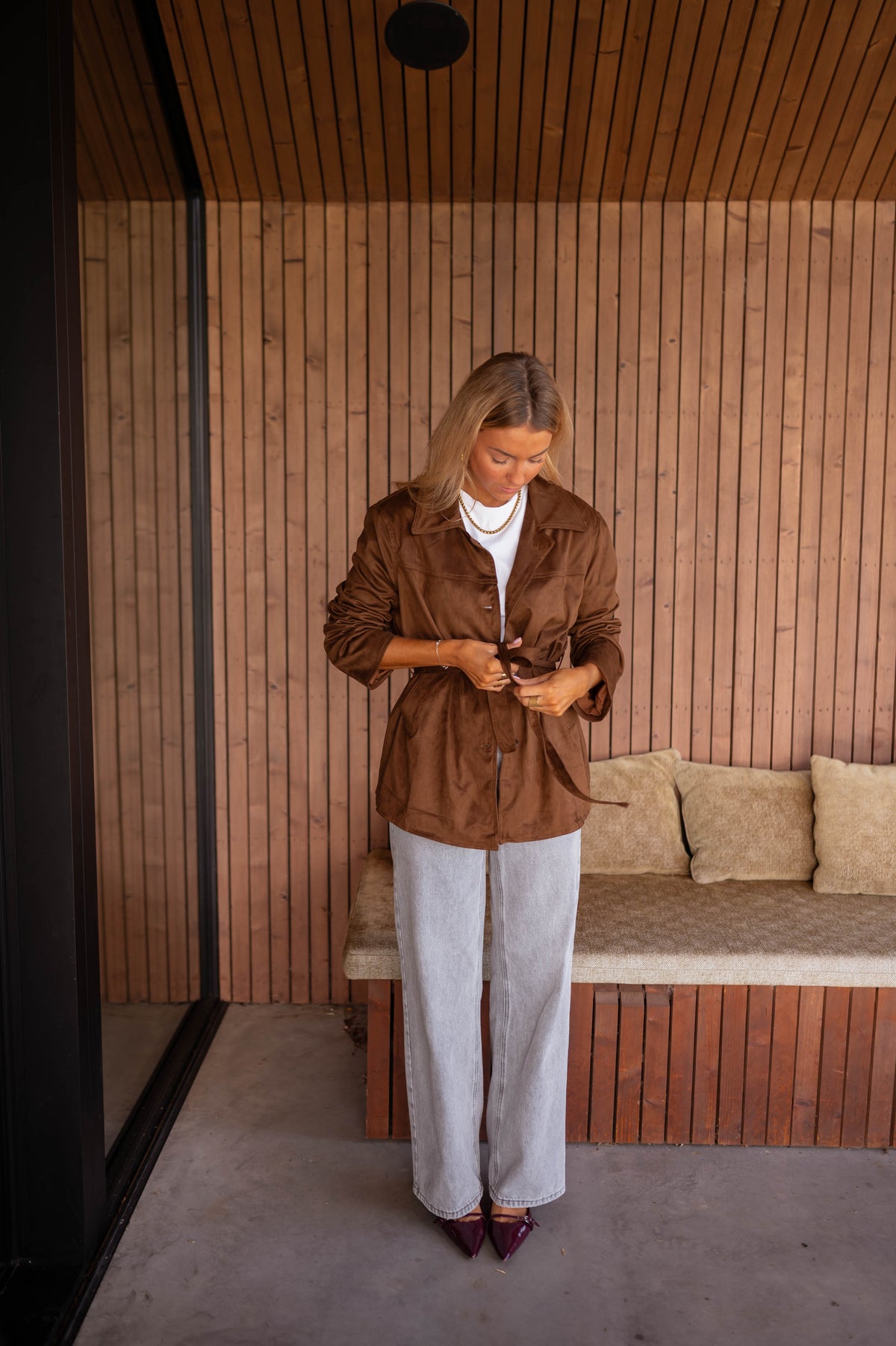 Chaqueta Nore - ante chocolate