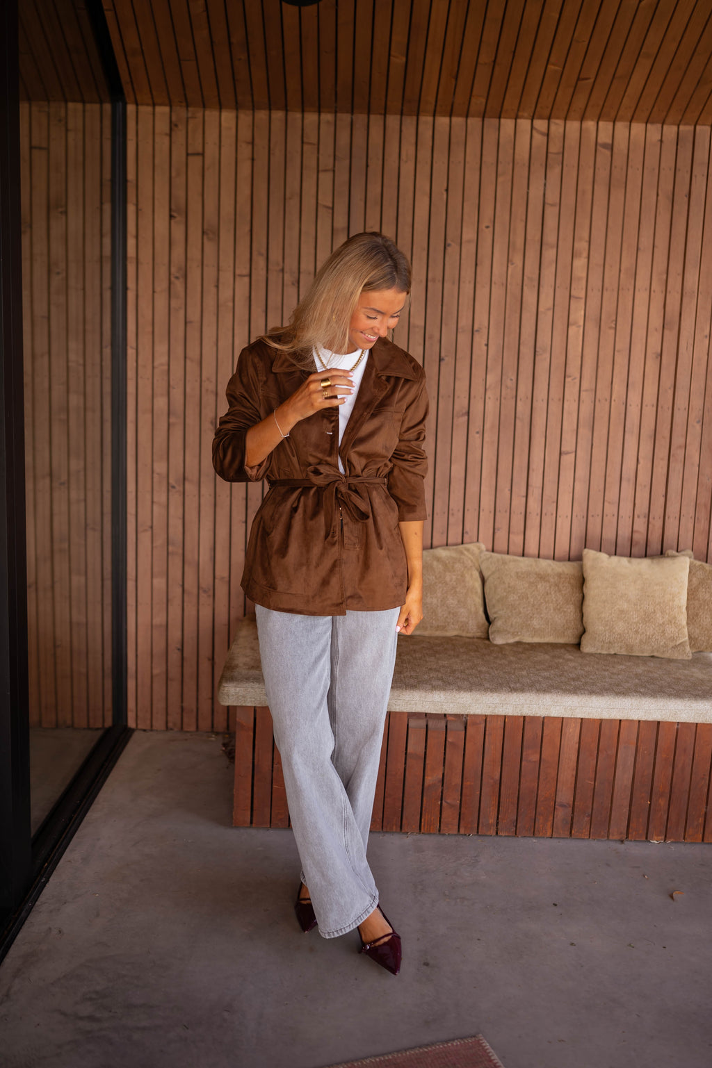 Chaqueta Nore - ante chocolate