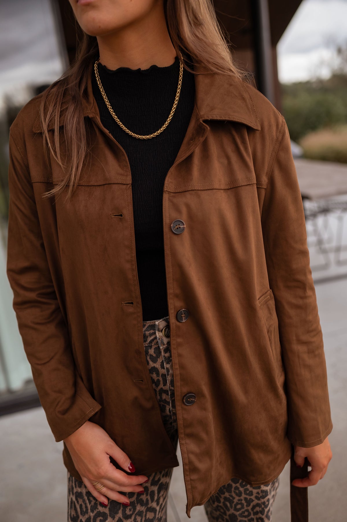 Chaqueta Nore - ante chocolate