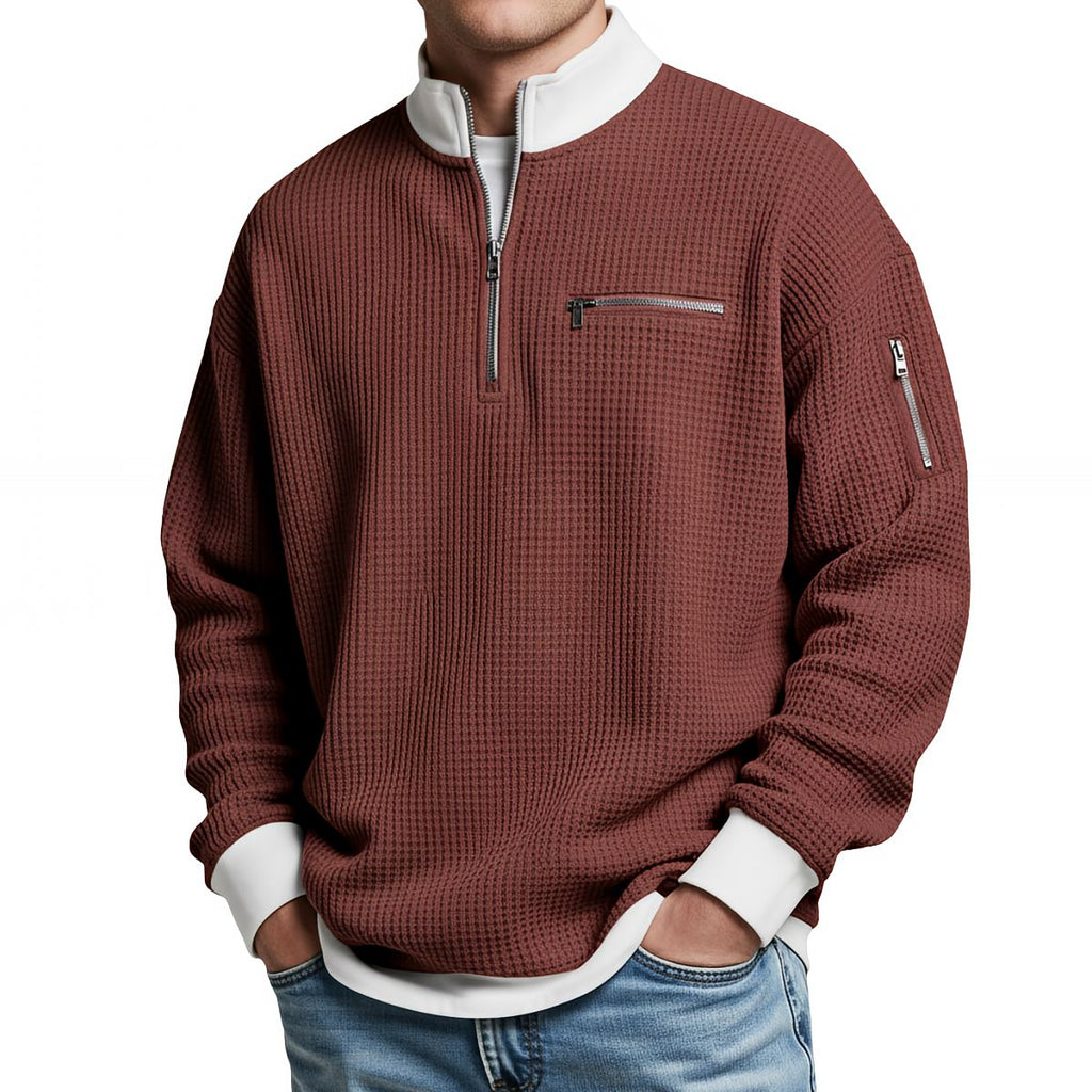 Daniel - Jersey gofre media cremallera