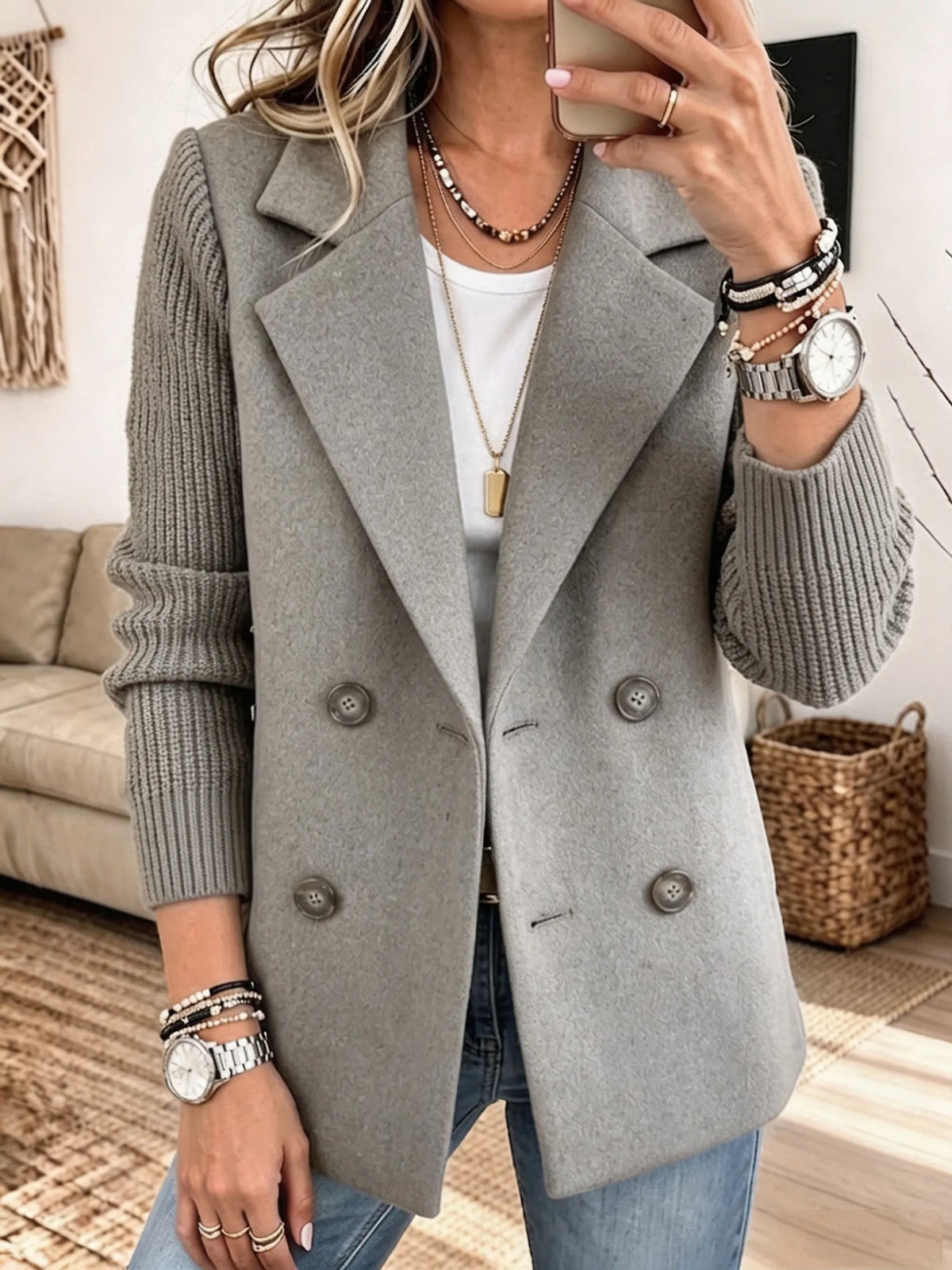 Blazer con mangas de punto Carla