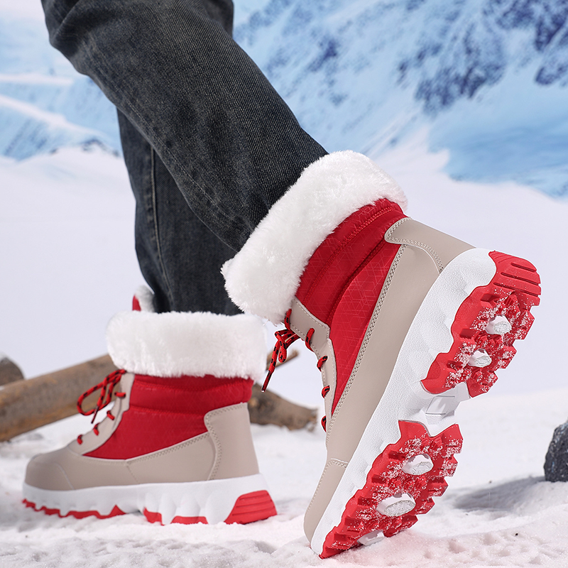Botas de nieve de invierno con cordones hasta media pierna