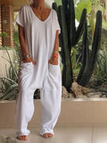 Mono casual liso con cuello en V