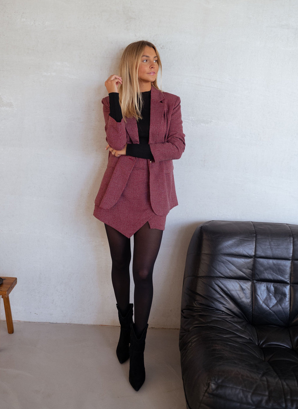 Blazer Eloa - cuadros rojos