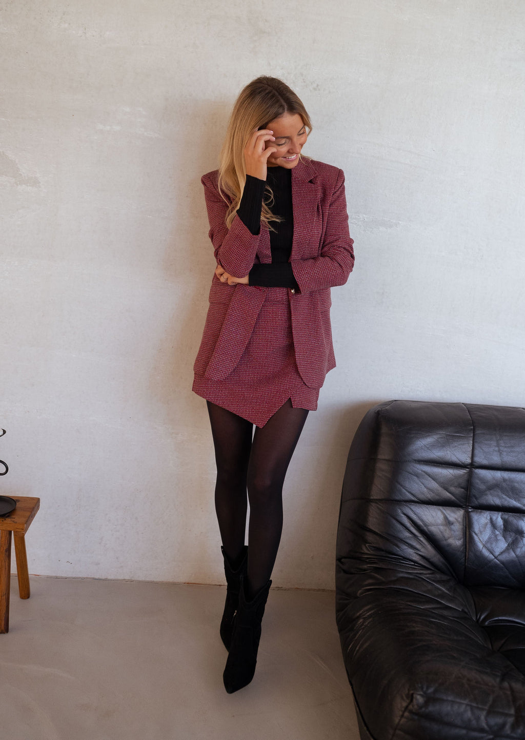 Blazer Eloa - cuadros rojos