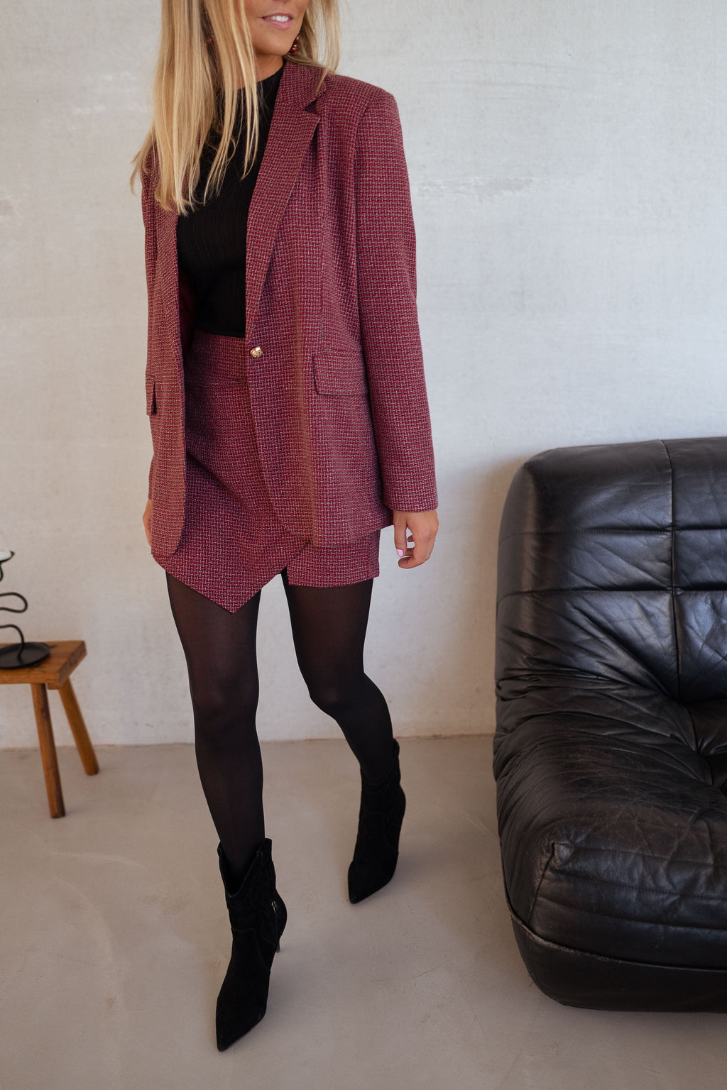 Blazer Eloa - cuadros rojos