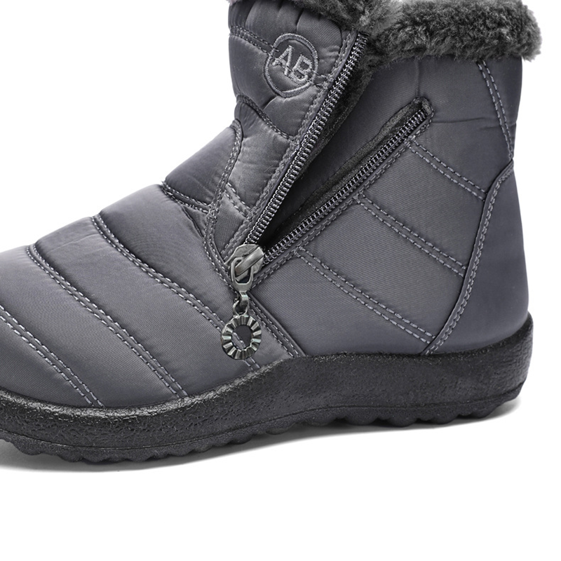 Botas de nieve acolchadas impermeables con cremallera lateral