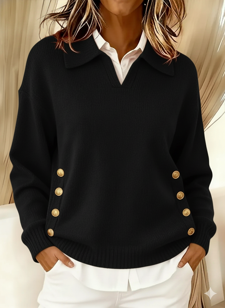 Dolores | Jersey de cuello en V con solapa