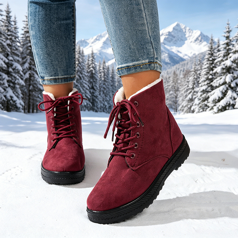 Botines con cordones y forro polar